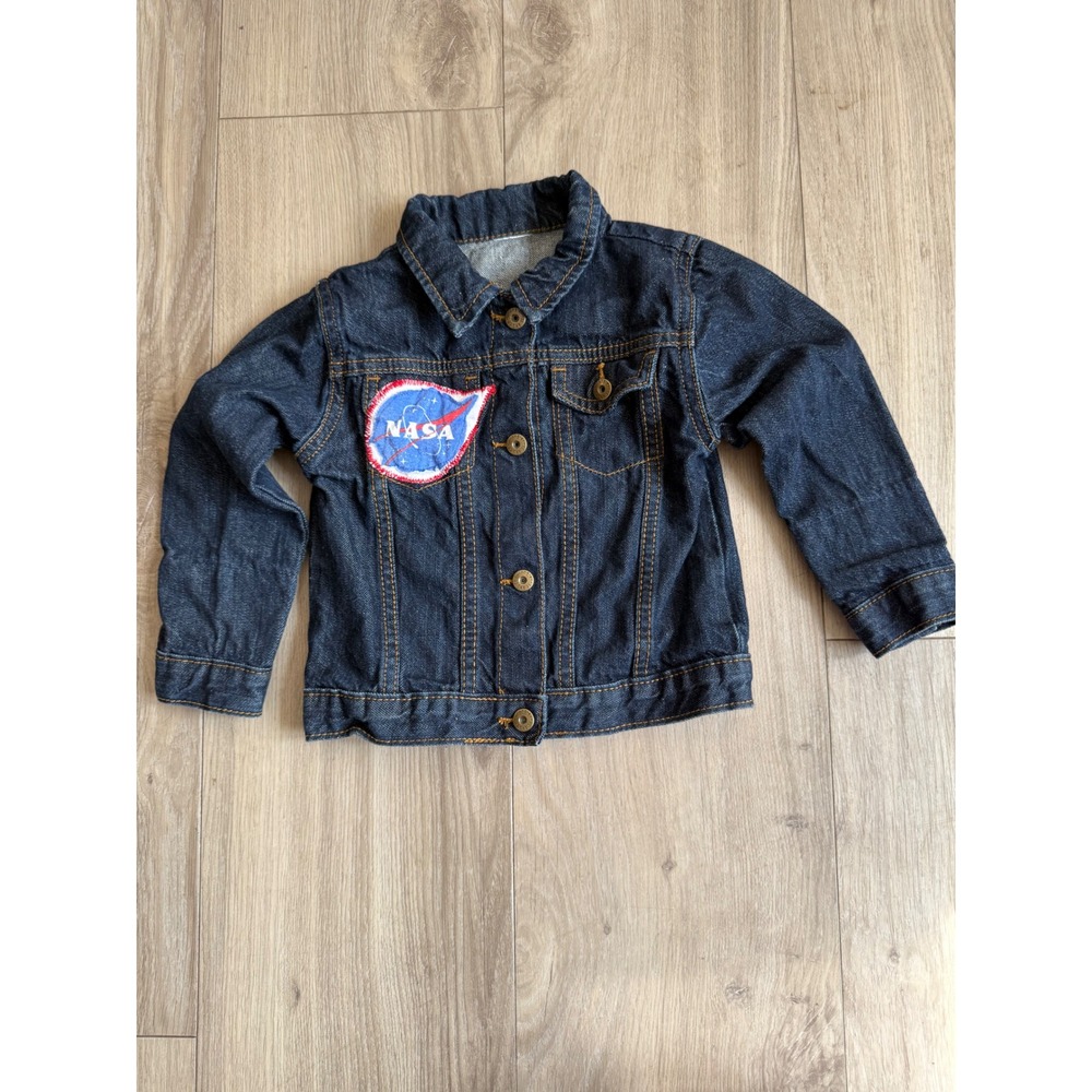 Wrangler NASA Denim Jacket Toddler Boys 3T Dark Wash Blue Jean Jacket‎ Custom - Picture 10 of 10